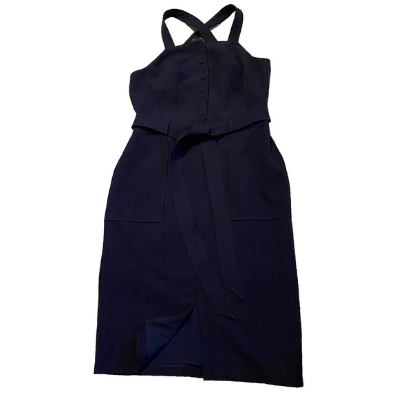 Adelyn Rae SunDress Womens M Medium Navy Cross Back Classic Tailored Fit Dress - Picture 4 of 16